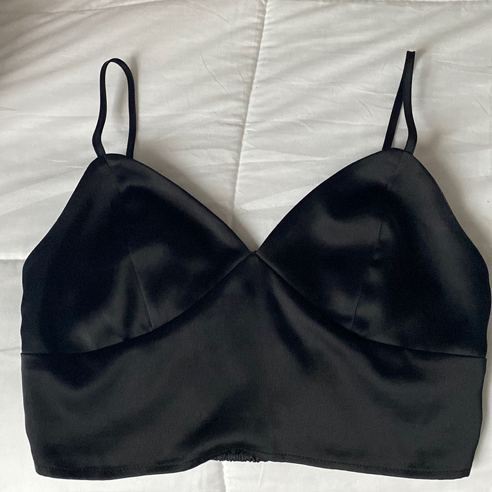Black Strapped Crop Top